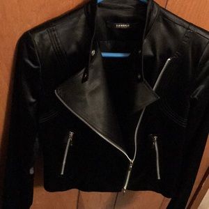 Sandro black satin ‘John’ moto jacket!